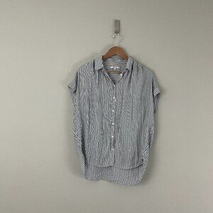 Madewell Central Button Down Shirt in Gray Stripe Size XS
